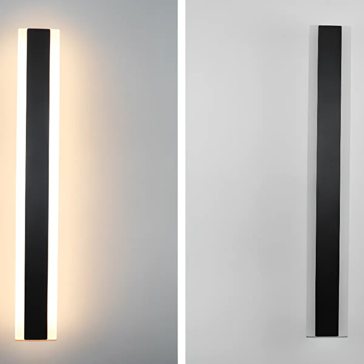 Modern Metal Long Strip Outdoor Wall Light Black Large Image - 10