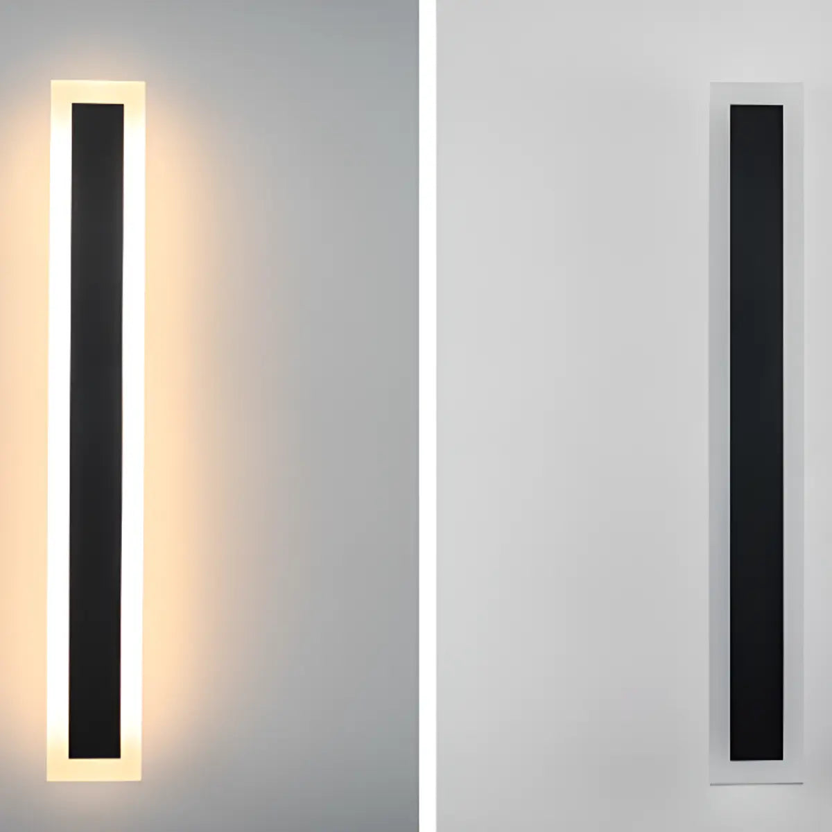 Modern Metal Long Strip Outdoor Wall Light Black Large Image - 11