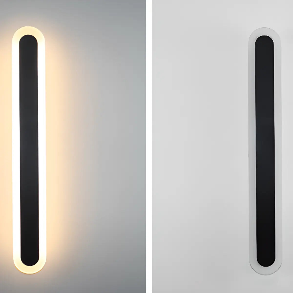 Modern Metal Long Strip Outdoor Wall Light Black Large Image - 12