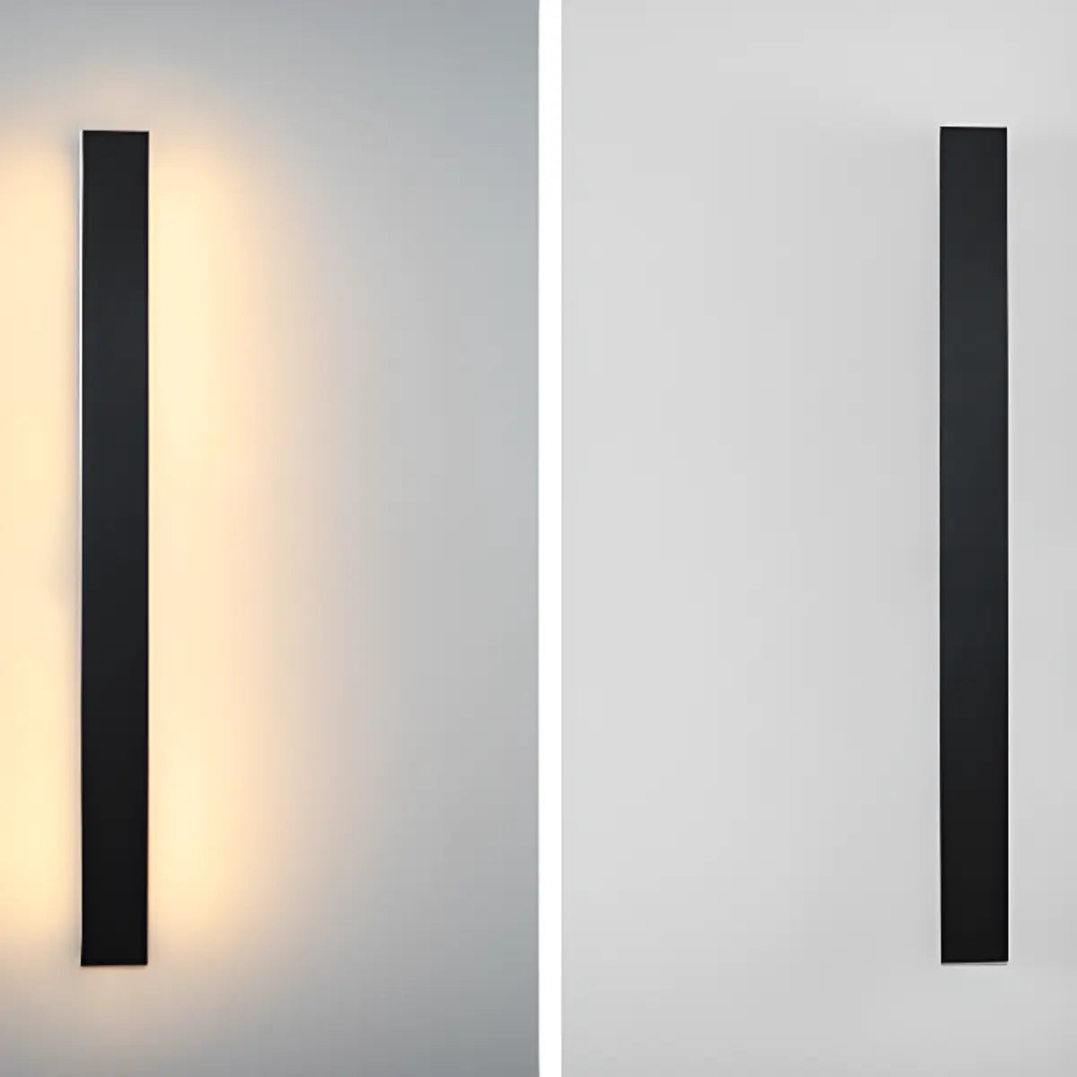 Modern Metal Long Strip Outdoor Wall Light Black Large Image - 13