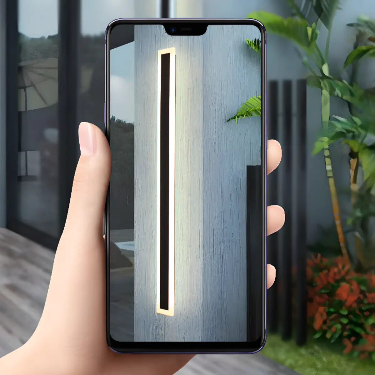 Modern Metal Long Strip Outdoor Wall Light Black Large Image - 17