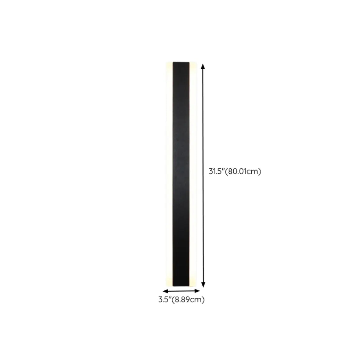 Modern Metal Long Strip Outdoor Wall Light Black Large