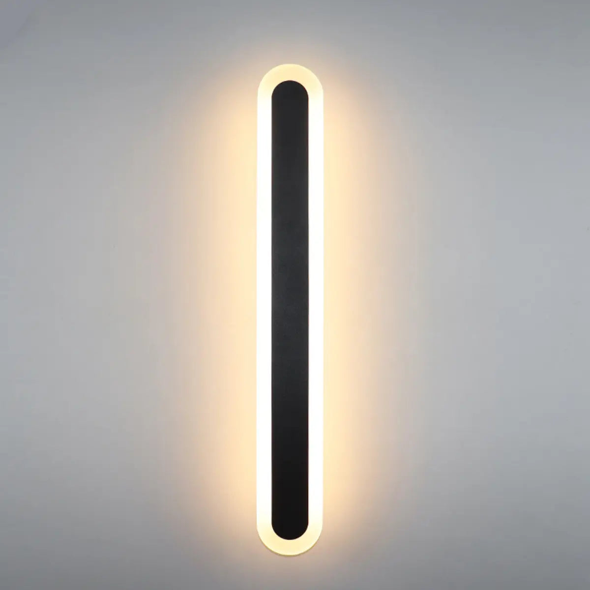 Modern Metal Long Strip Outdoor Wall Light Black Large Image - 6
