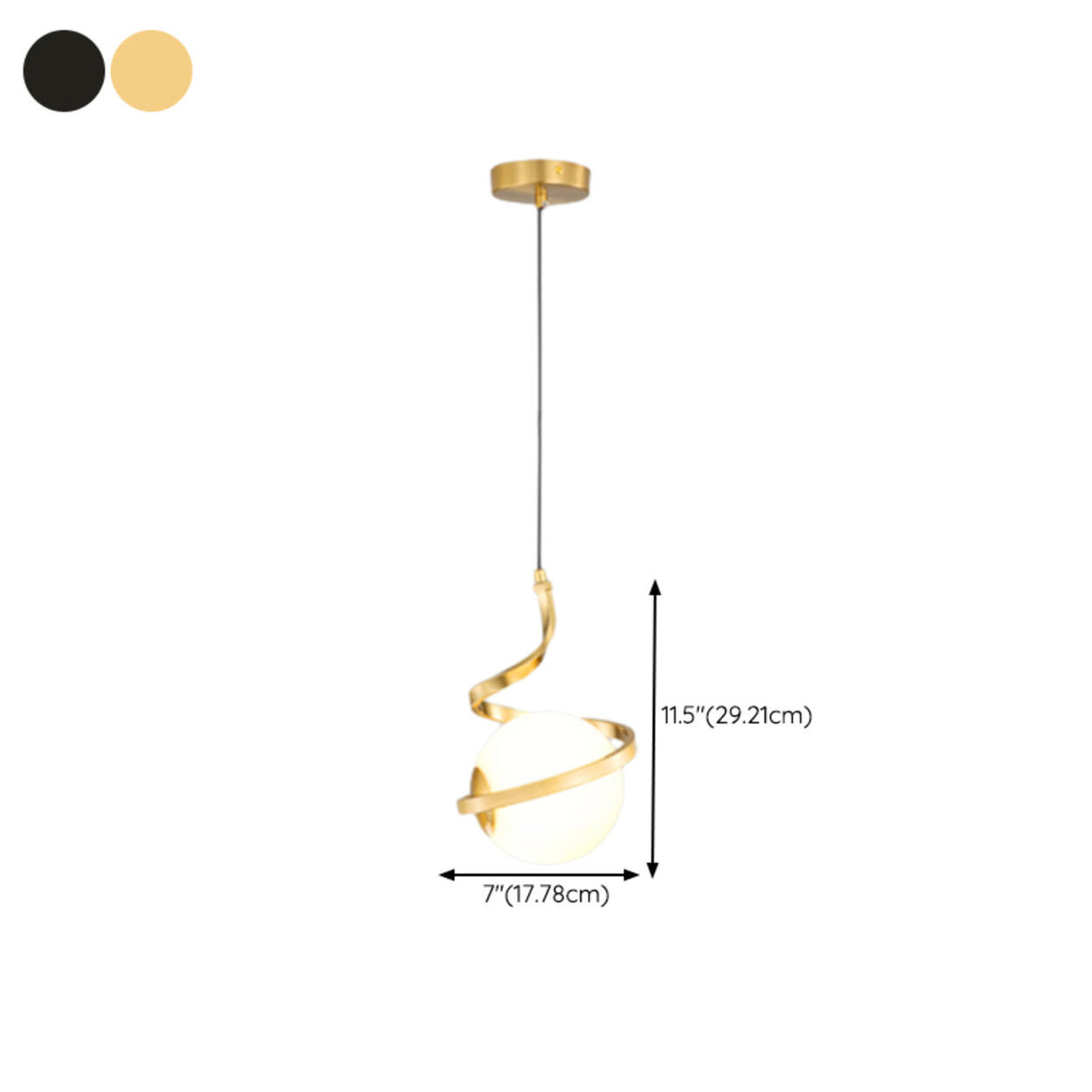 Modern Metal Orb White Globe Ceiling Pendant Light