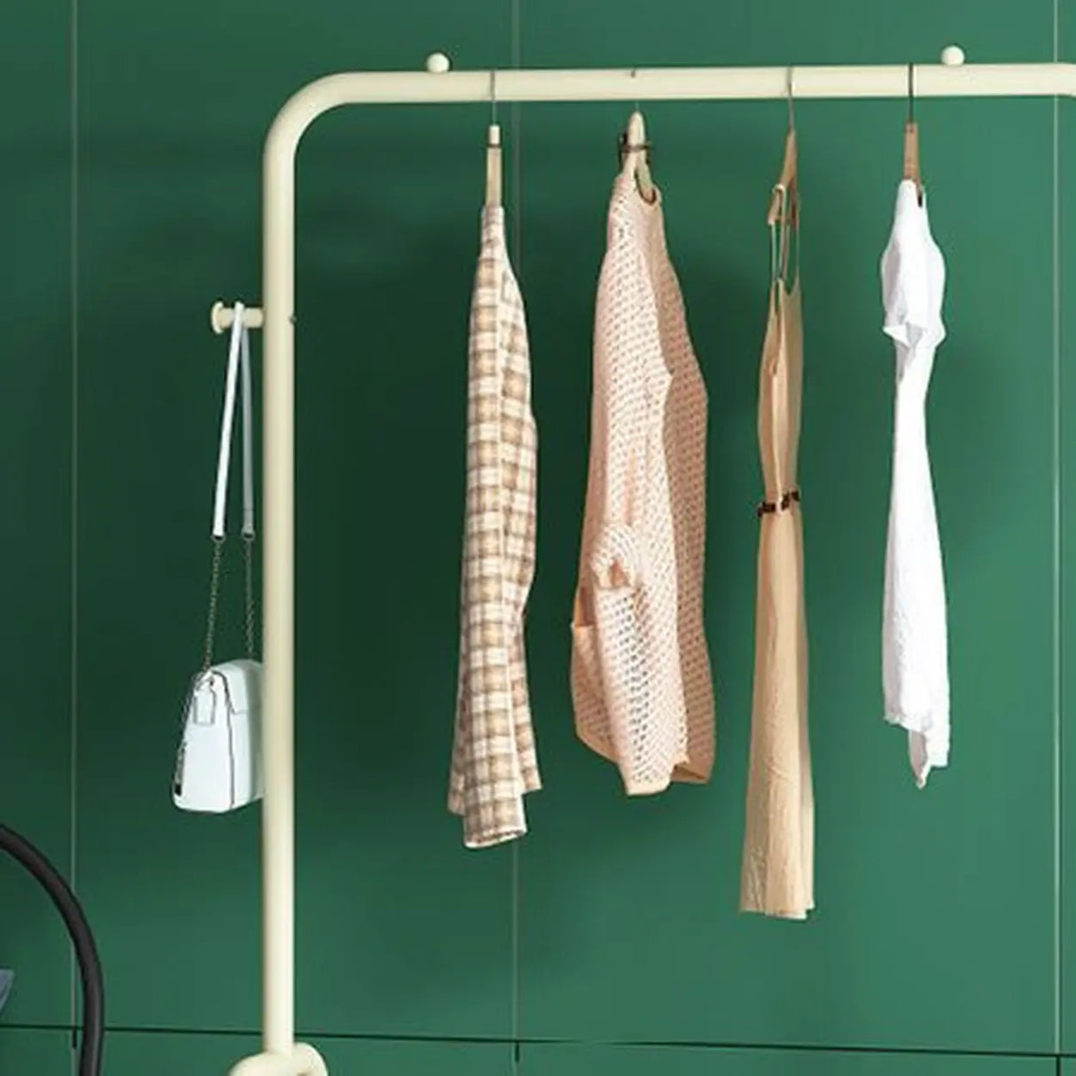 Modern Metal Portable Coat Rack with Storage Shelves Image - 6