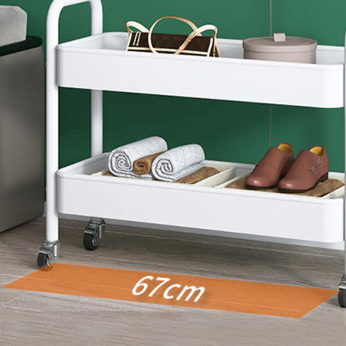 Modern Metal Portable Coat Rack with Storage Shelves Image - 7