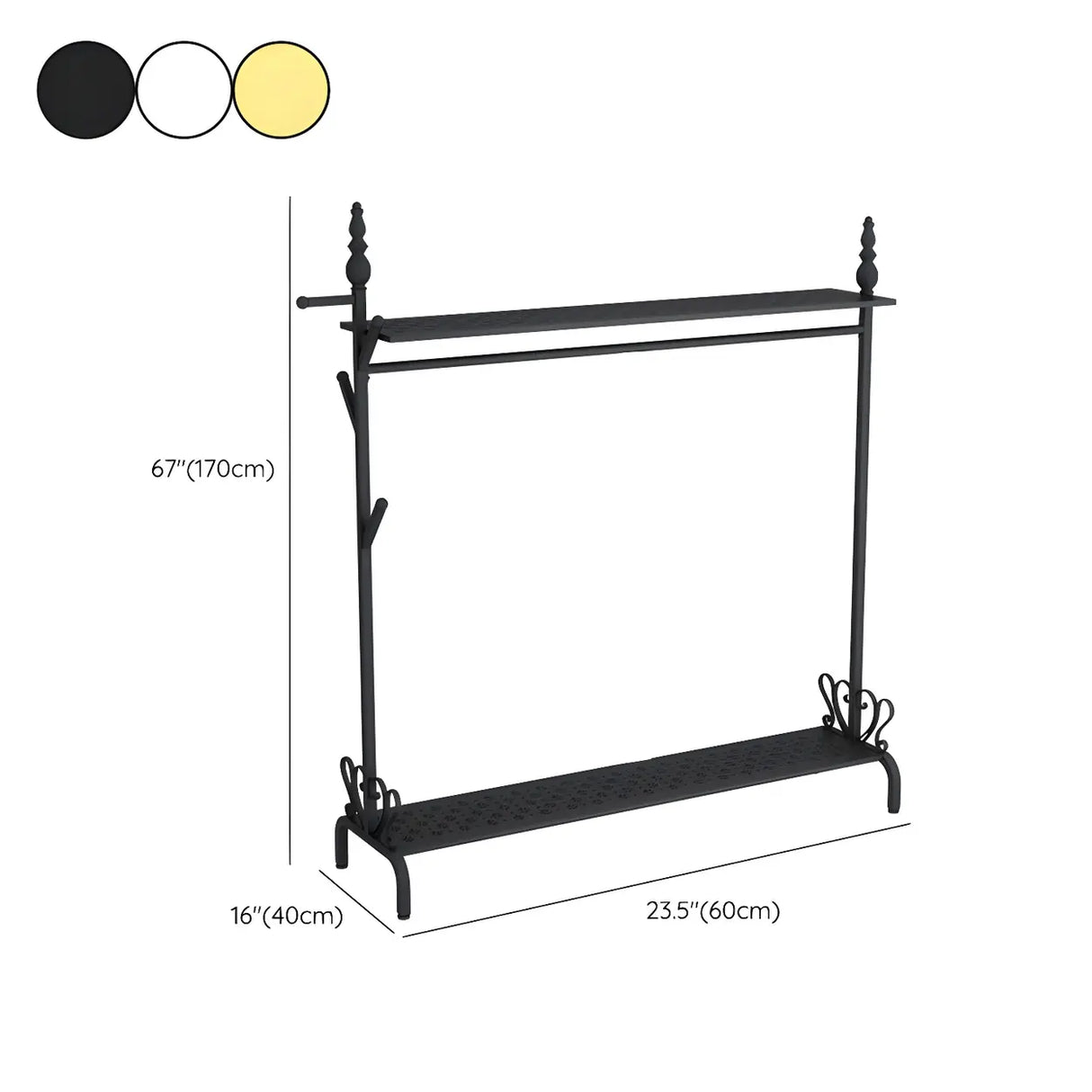 Modern Metal White Freestanding Coat Rack with Storage