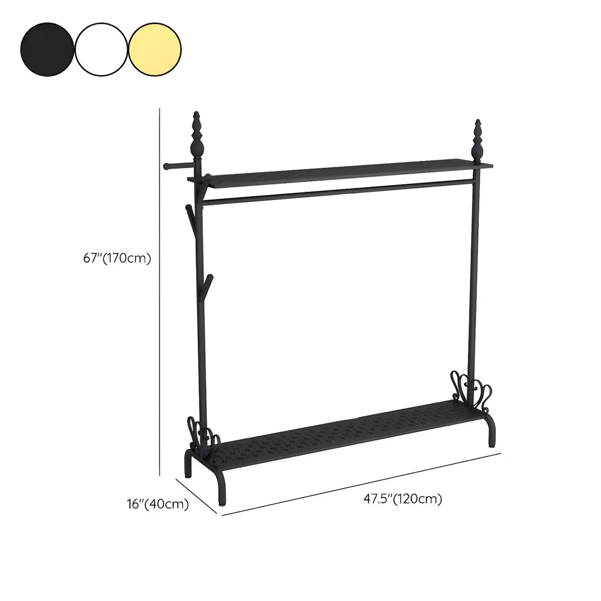 Modern Metal White Freestanding Coat Rack with Storage Image - 29