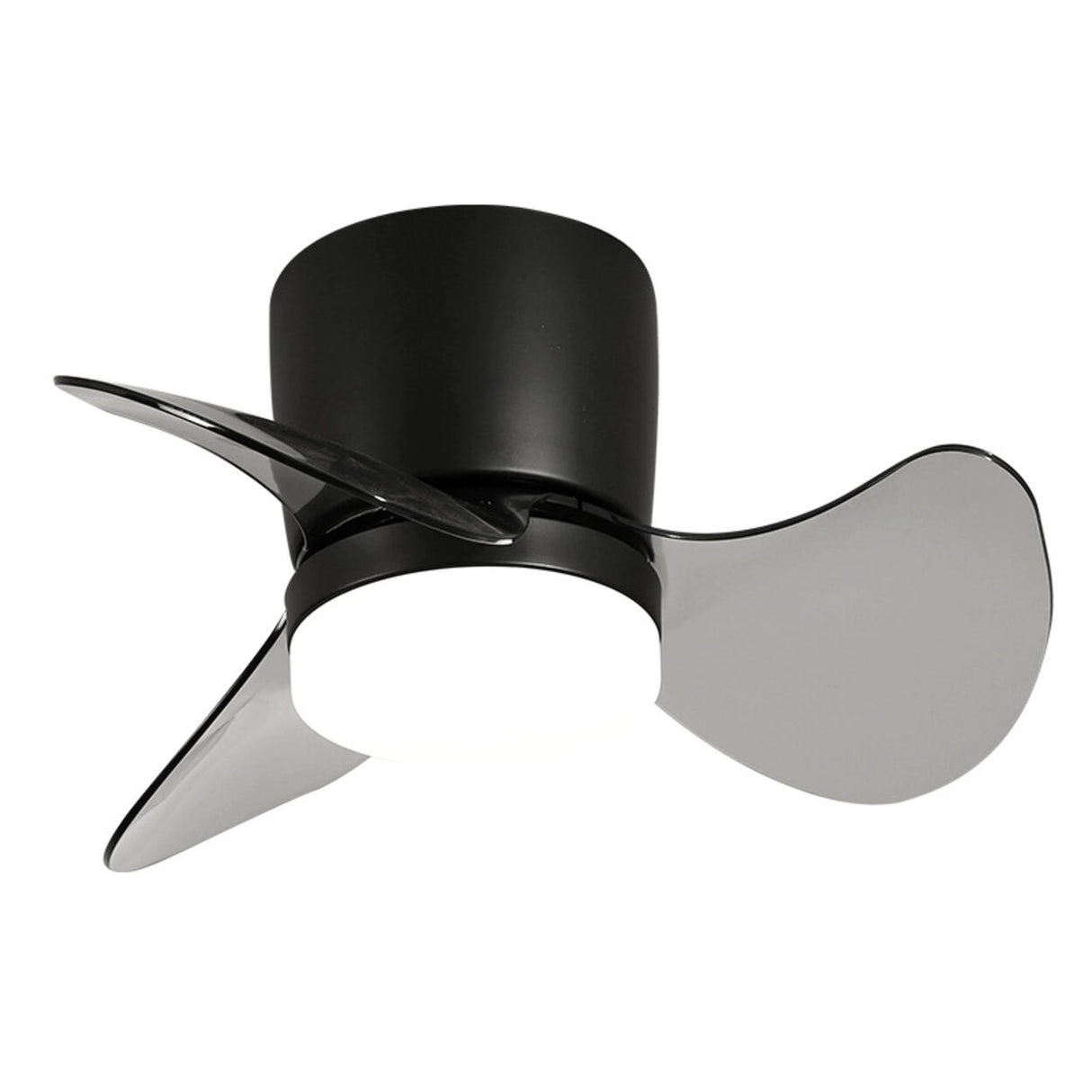 Modern Mini Flush Mount Metal Ceiling Fan with Light Image - 5