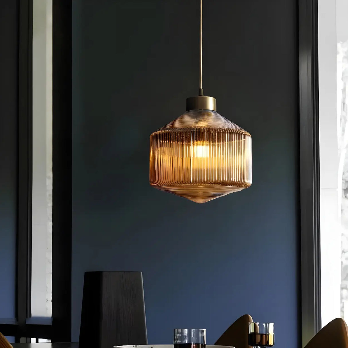 Modern Mini Geometric-Shaped Glass Pendant Light Image - 2
