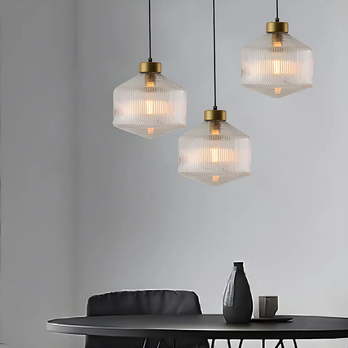 Modern Mini Geometric-Shaped Glass Pendant Light Image - 4