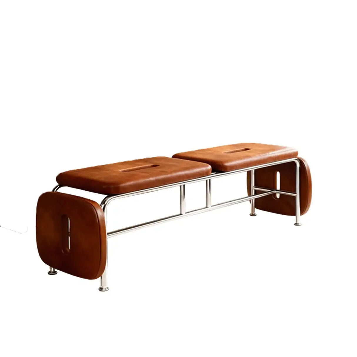 Modern Minimalist Bedroom Genuine Leather Entryway Bench Image - 16