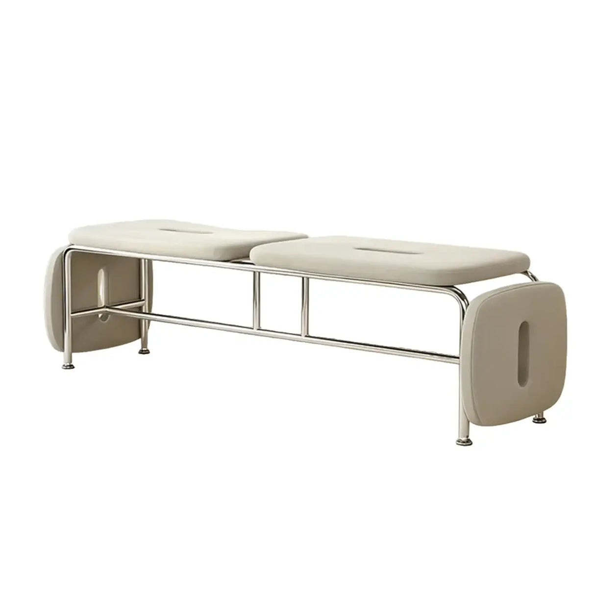 Modern Minimalist Bedroom Genuine Leather Entryway Bench Image - 17