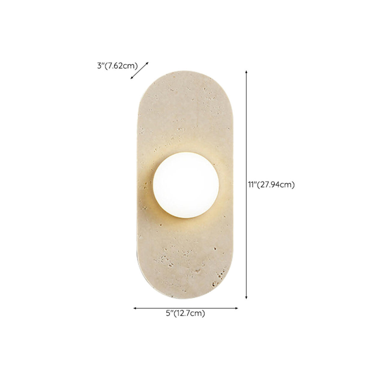 Modern Minimalist Beige Stone Wall Light Fixture