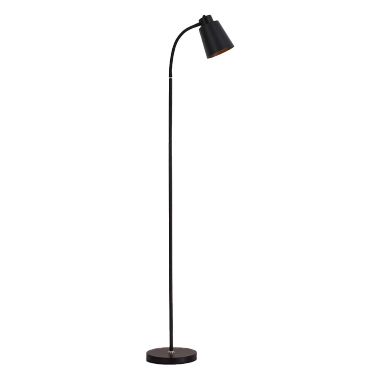 Modern Minimalist Black Metal Barrel Arc Floor Lamp Image - 5