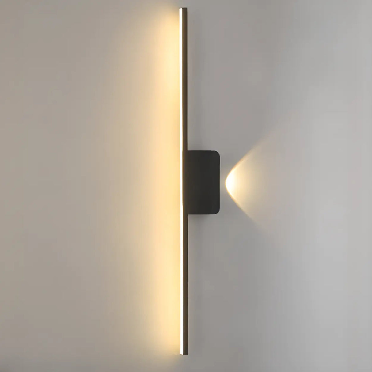 Modern Minimalist Black Up Down LED Vanity Light Image - 14