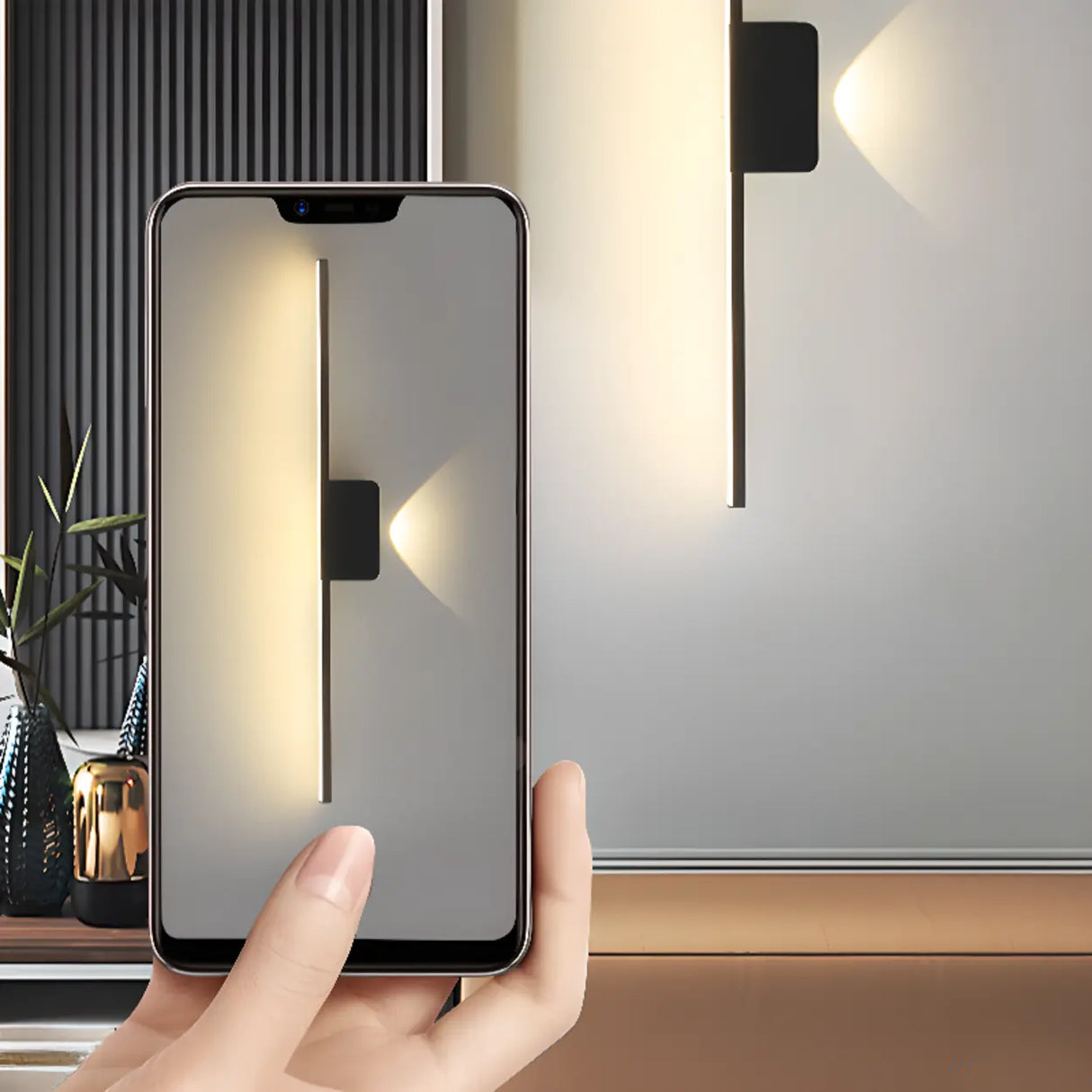 Modern Minimalist Black Up Down LED Vanity Light Image - 19