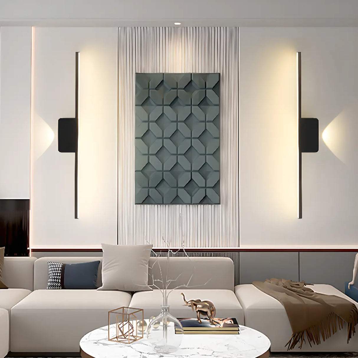 Modern Minimalist Black Up Down LED Vanity Light Image - 21