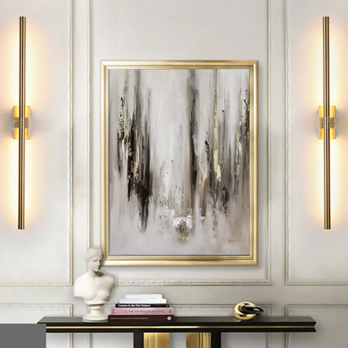 Modern Minimalist Black Vertical Wall Vanity Light Image - 12