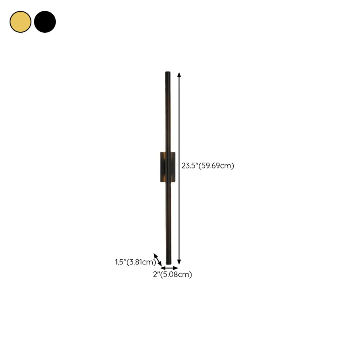Modern Minimalist Black Vertical Wall Vanity Light