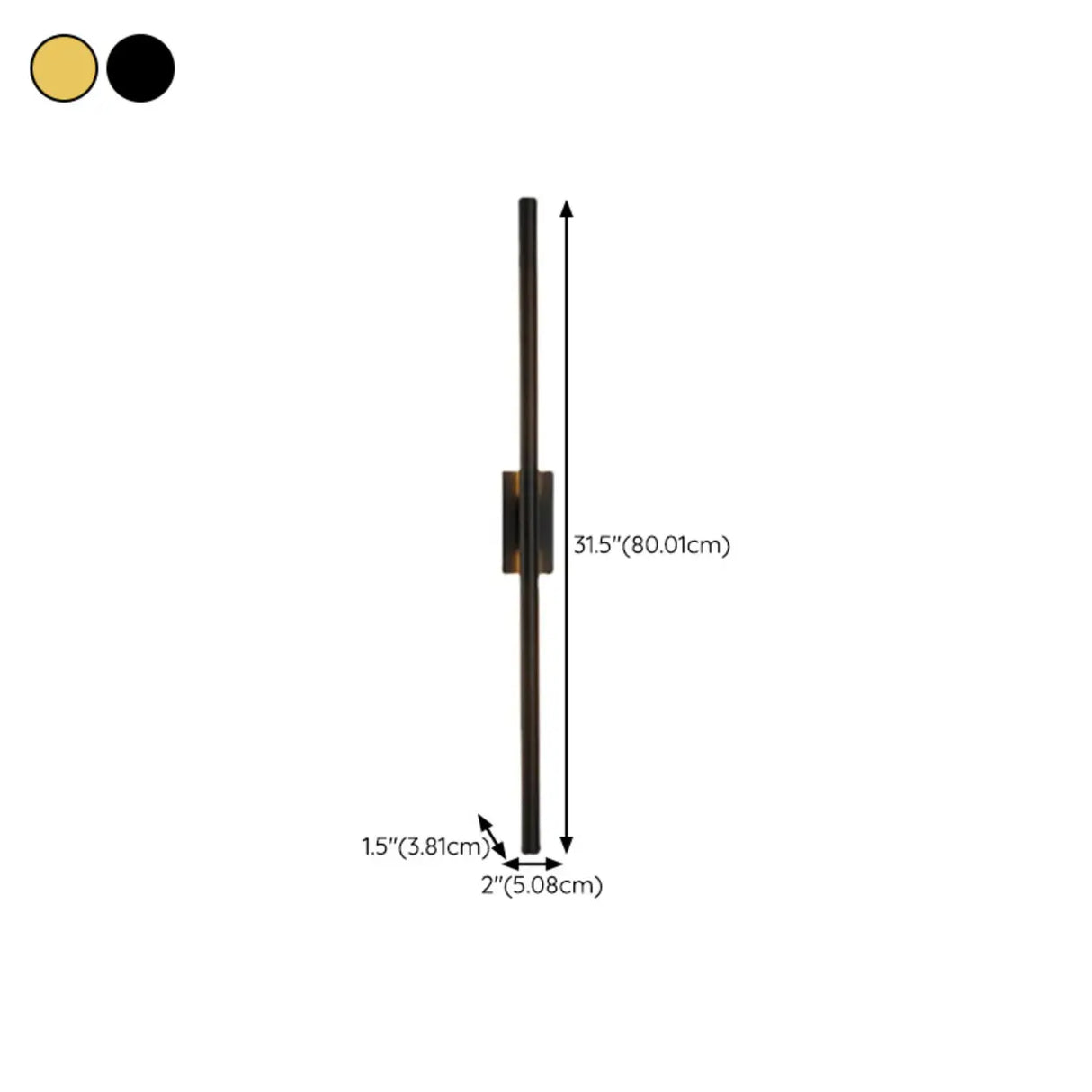 Modern Minimalist Black Vertical Wall Vanity Light Image - 14