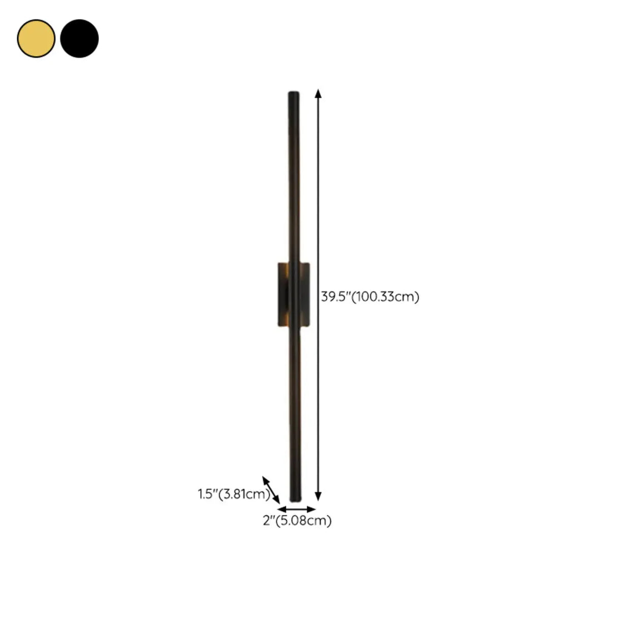 Modern Minimalist Black Vertical Wall Vanity Light Image - 15