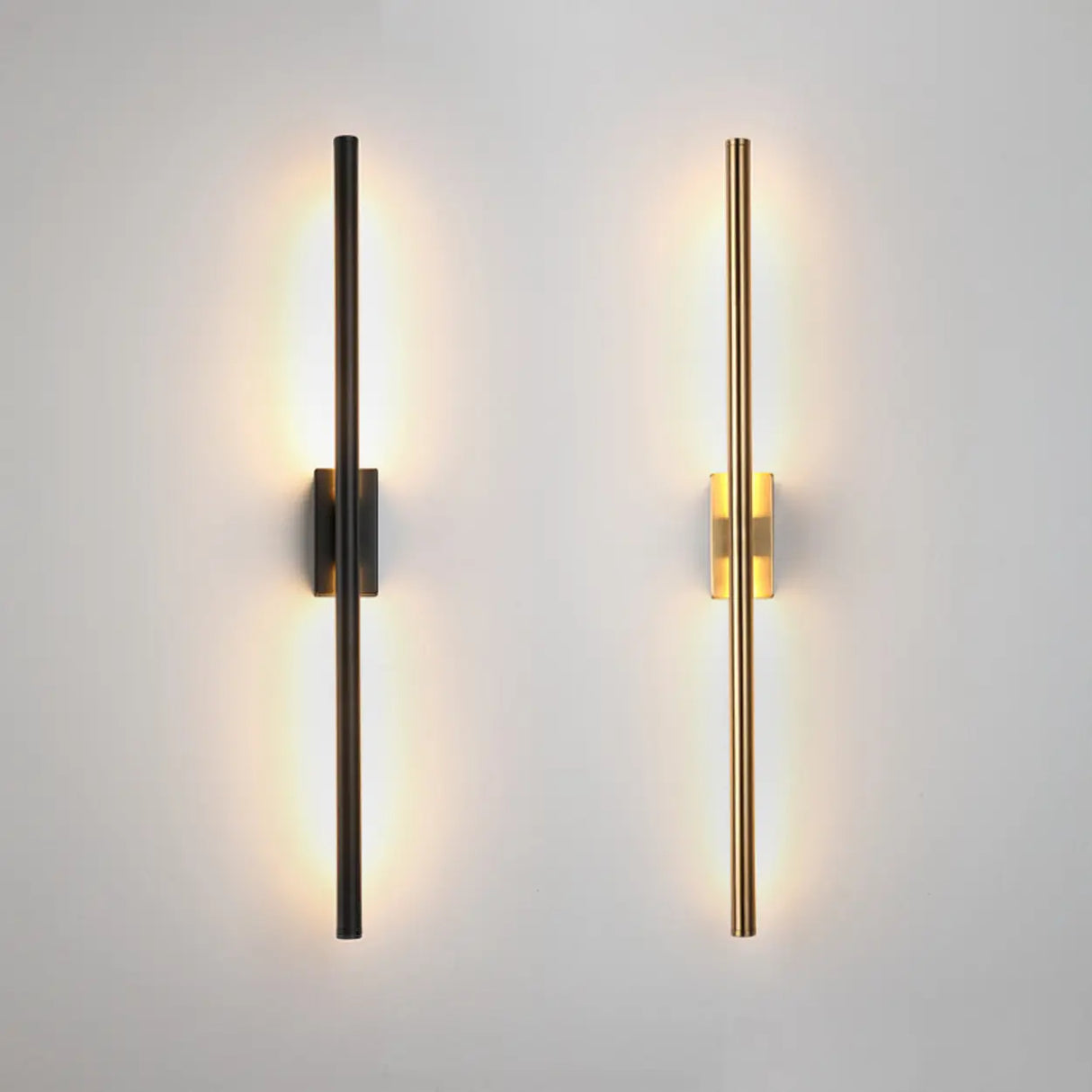 Modern Minimalist Black Vertical Wall Vanity Light Image - 7