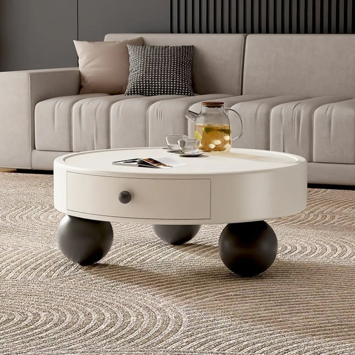 Modern Minimalist Coffee Table Set with Unique Ghost Accent Image - 2