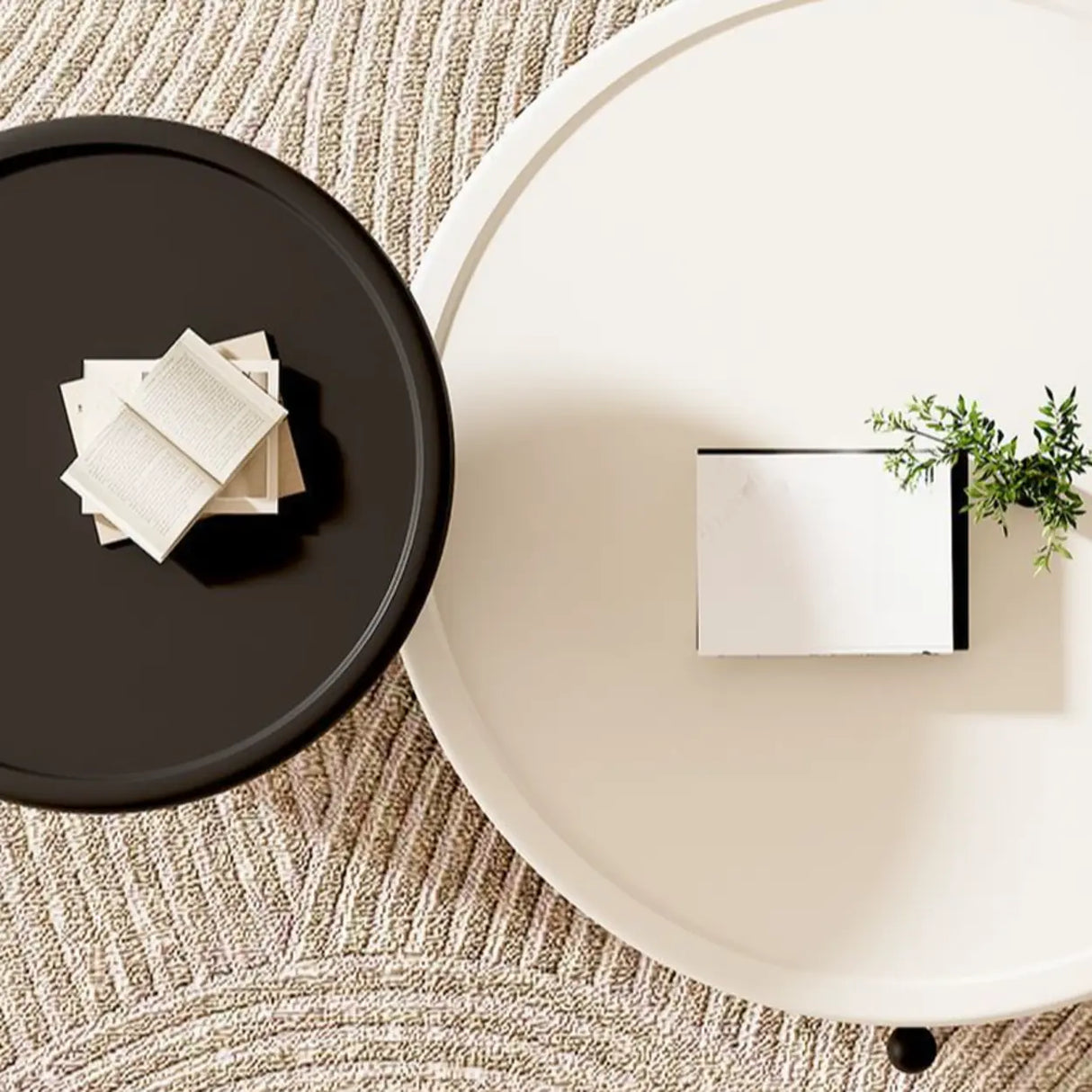 Modern Minimalist Coffee Table Set with Unique Ghost Accent Image - 6