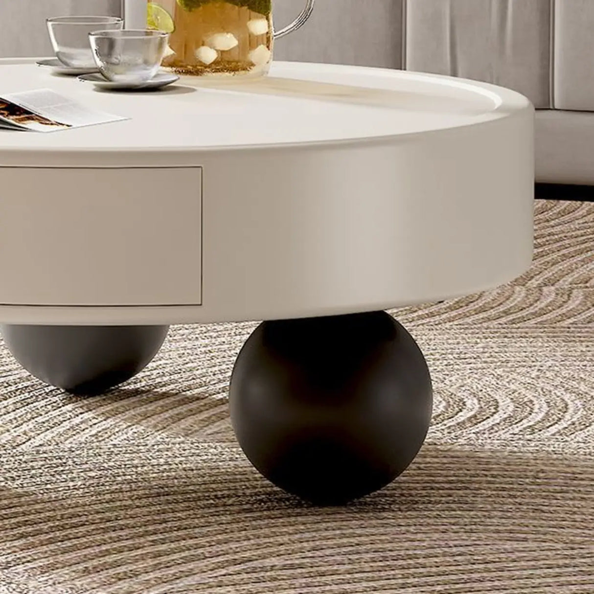 Modern Minimalist Coffee Table Set with Unique Ghost Accent Image - 7