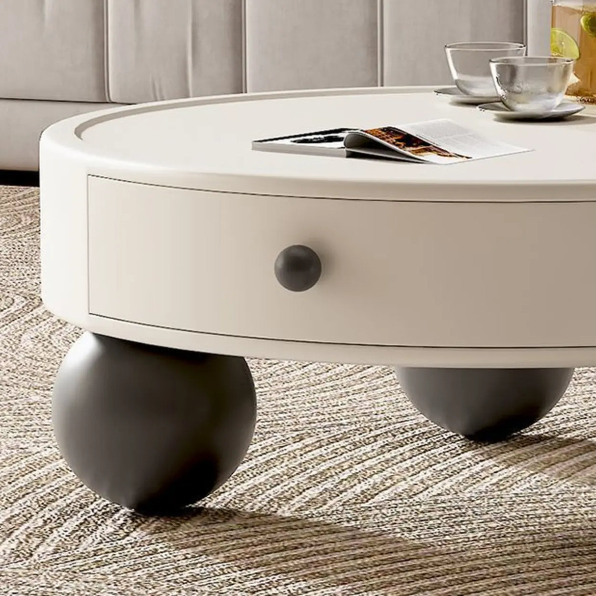 Modern Minimalist Coffee Table Set with Unique Ghost Accent Image - 8