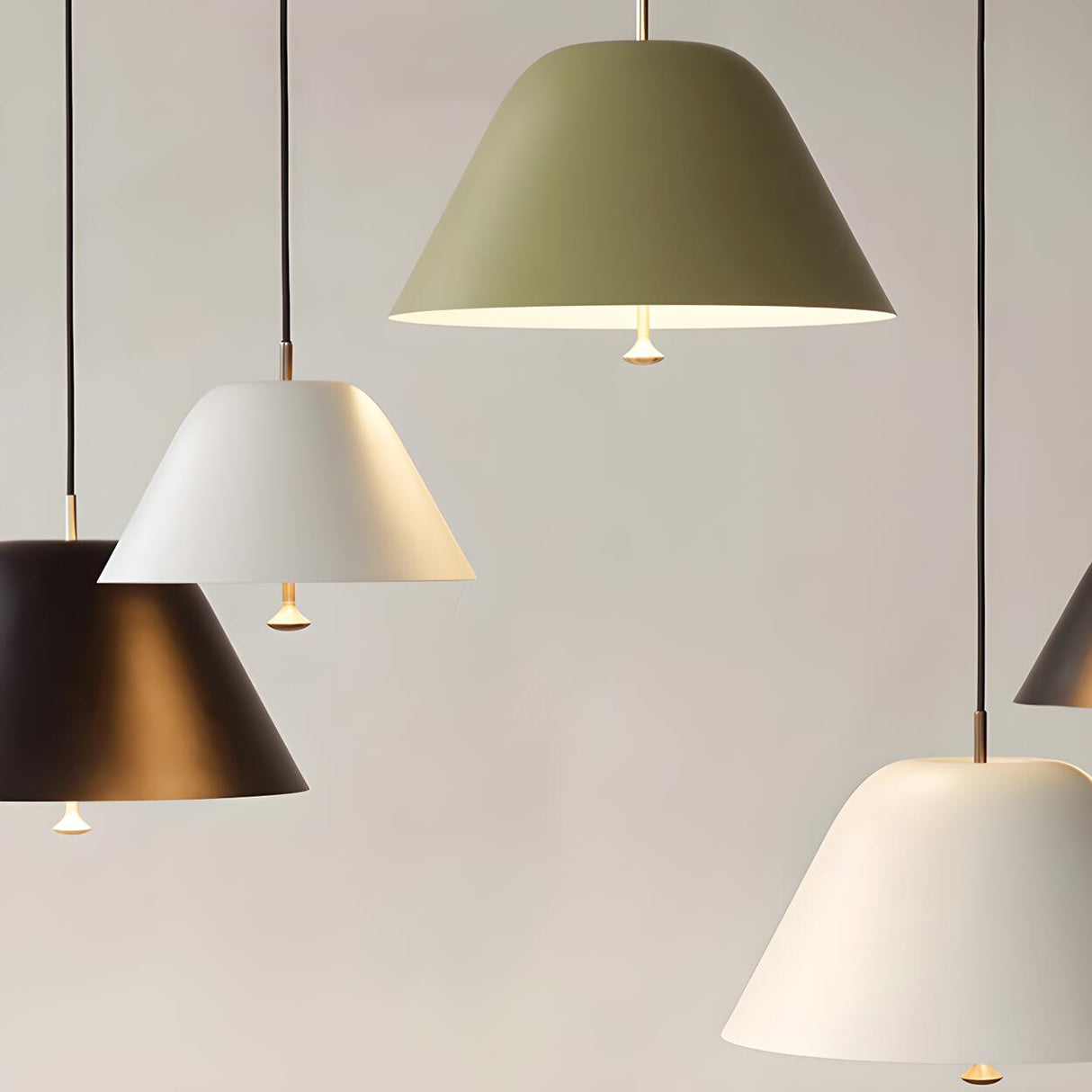 Modern Minimalist Cone Mixed Colors Glass Pendant Light Image - 6