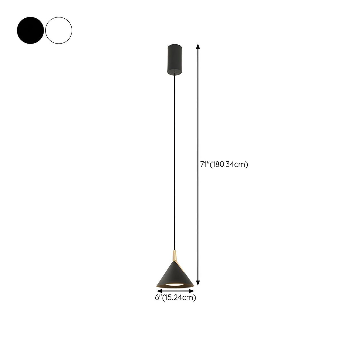 Modern Minimalist Cone White Acrylic Metal Pendant Light