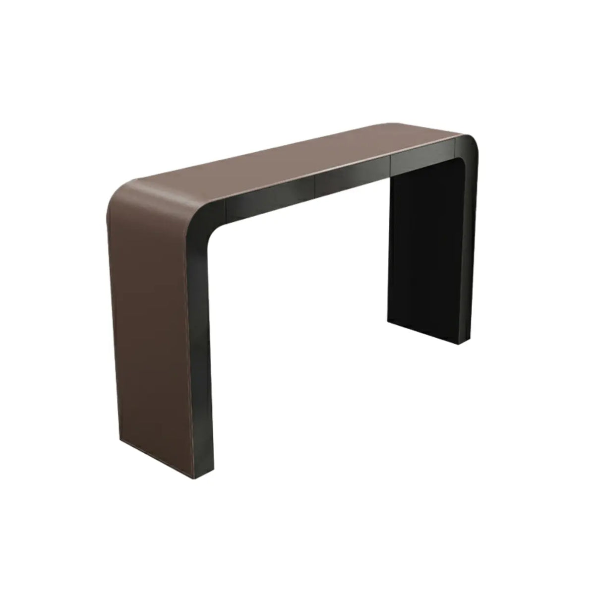 Modern Minimalist Curved Counter Height Wood Bar Table Image - 2