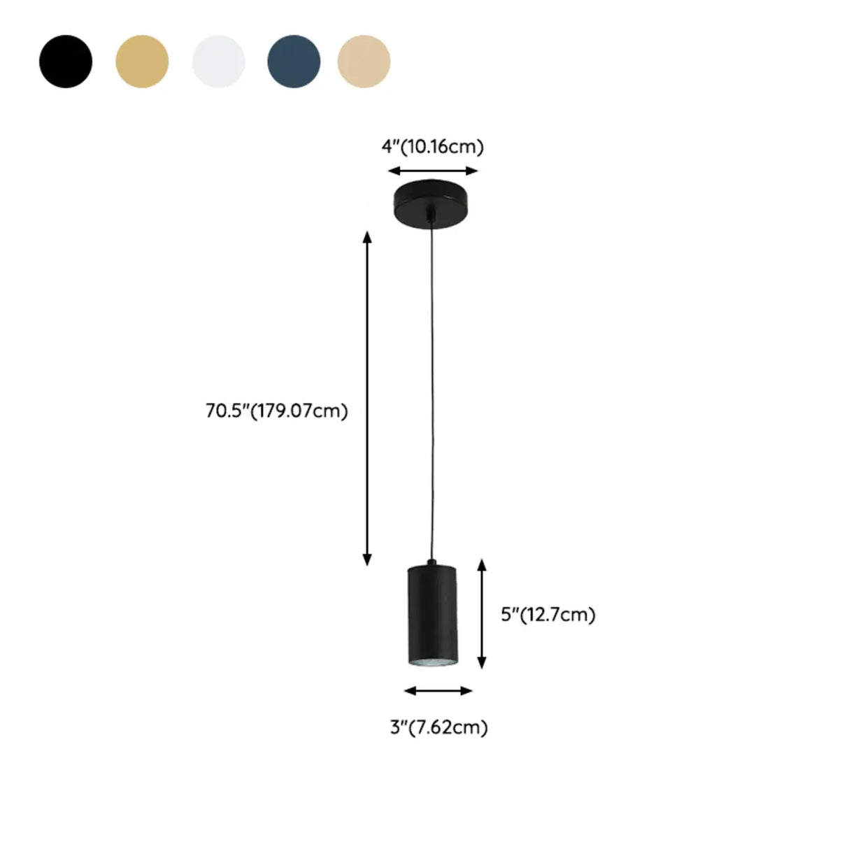 Modern Minimalist Cylinder Alloy Pendant Light