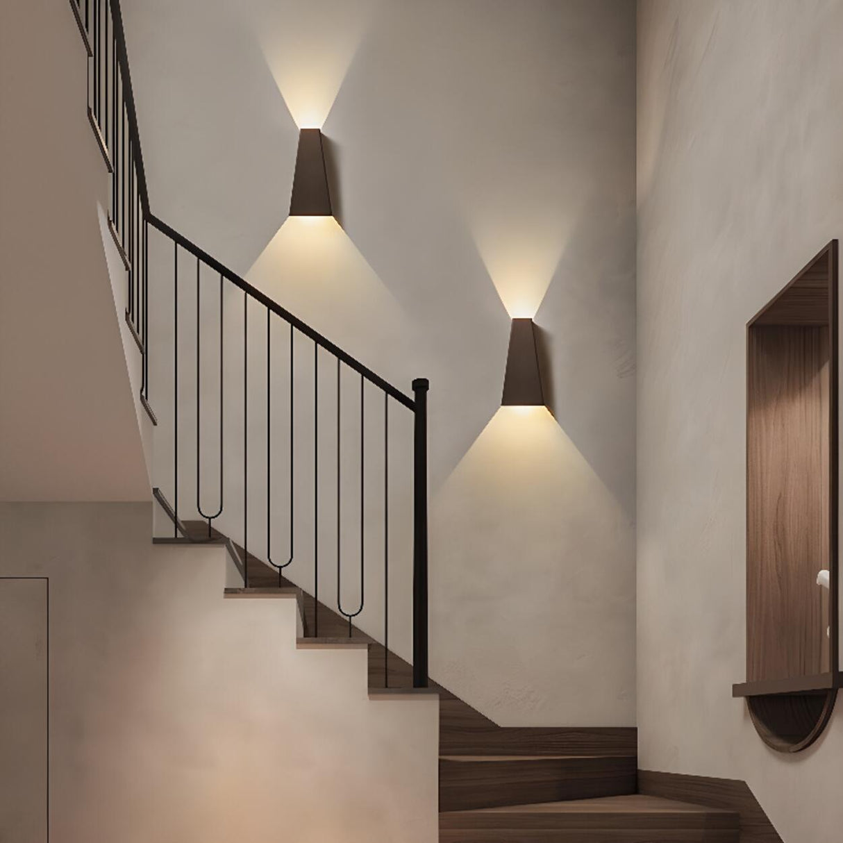 Modern Minimalist Geometric Up Down Wall Sconce Image - 6