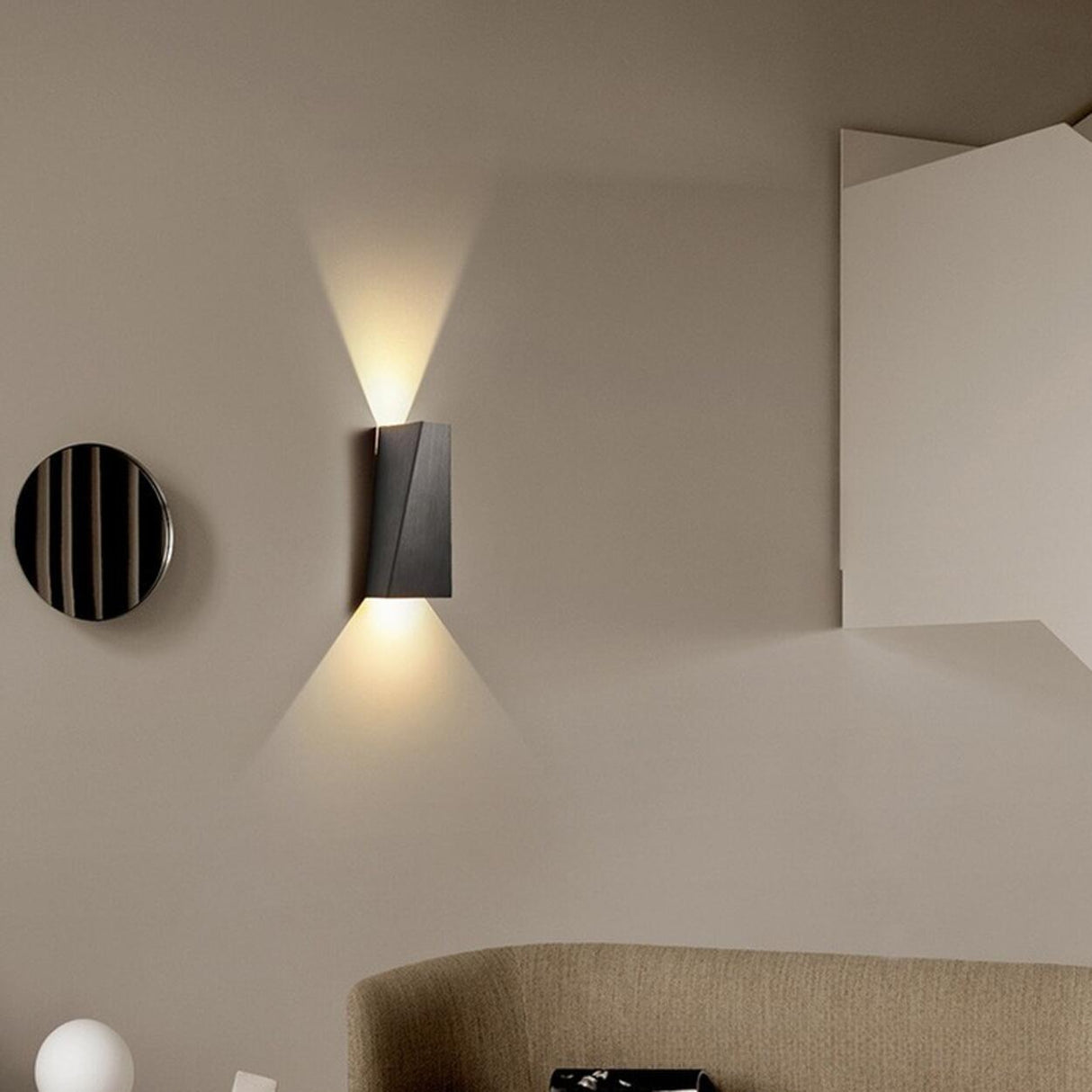 Modern Minimalist Geometric Up Down Wall Sconce Image - 7