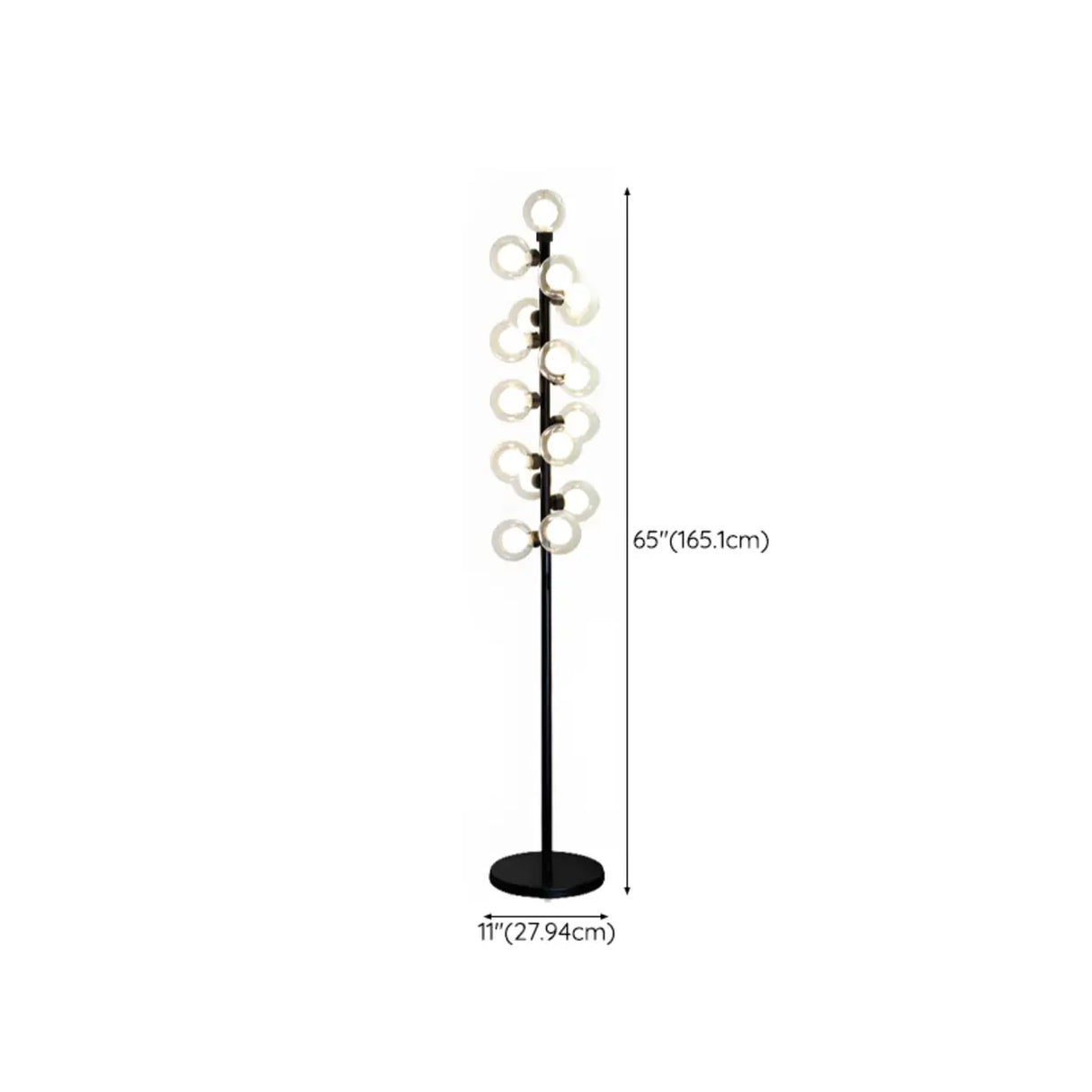 Modern Minimalist Glass Globe Circular Foot Switch Floor Lamp Image - 15