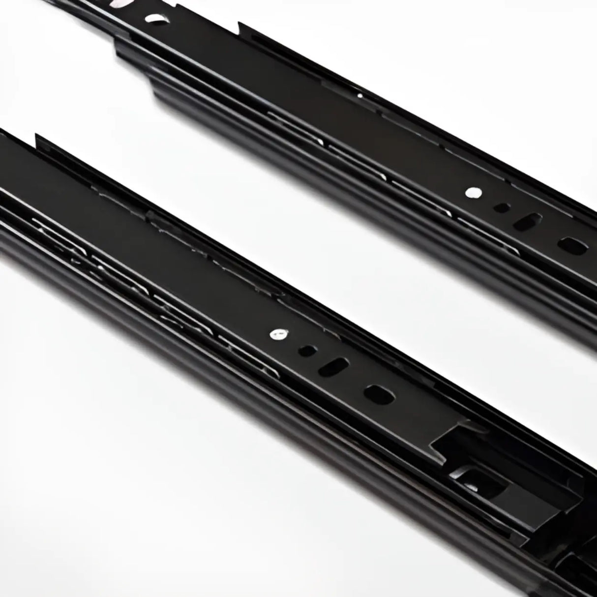 Modern Minimalist Gray Nightstand with Drawers & Gold Legs Image - 6