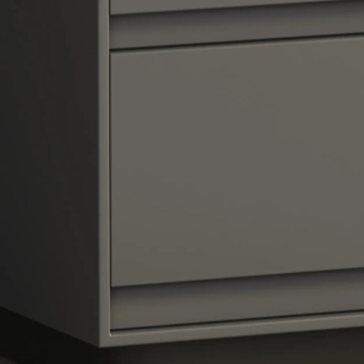 Modern Minimalist Matte Black Nightstand with Drawers Image - 8