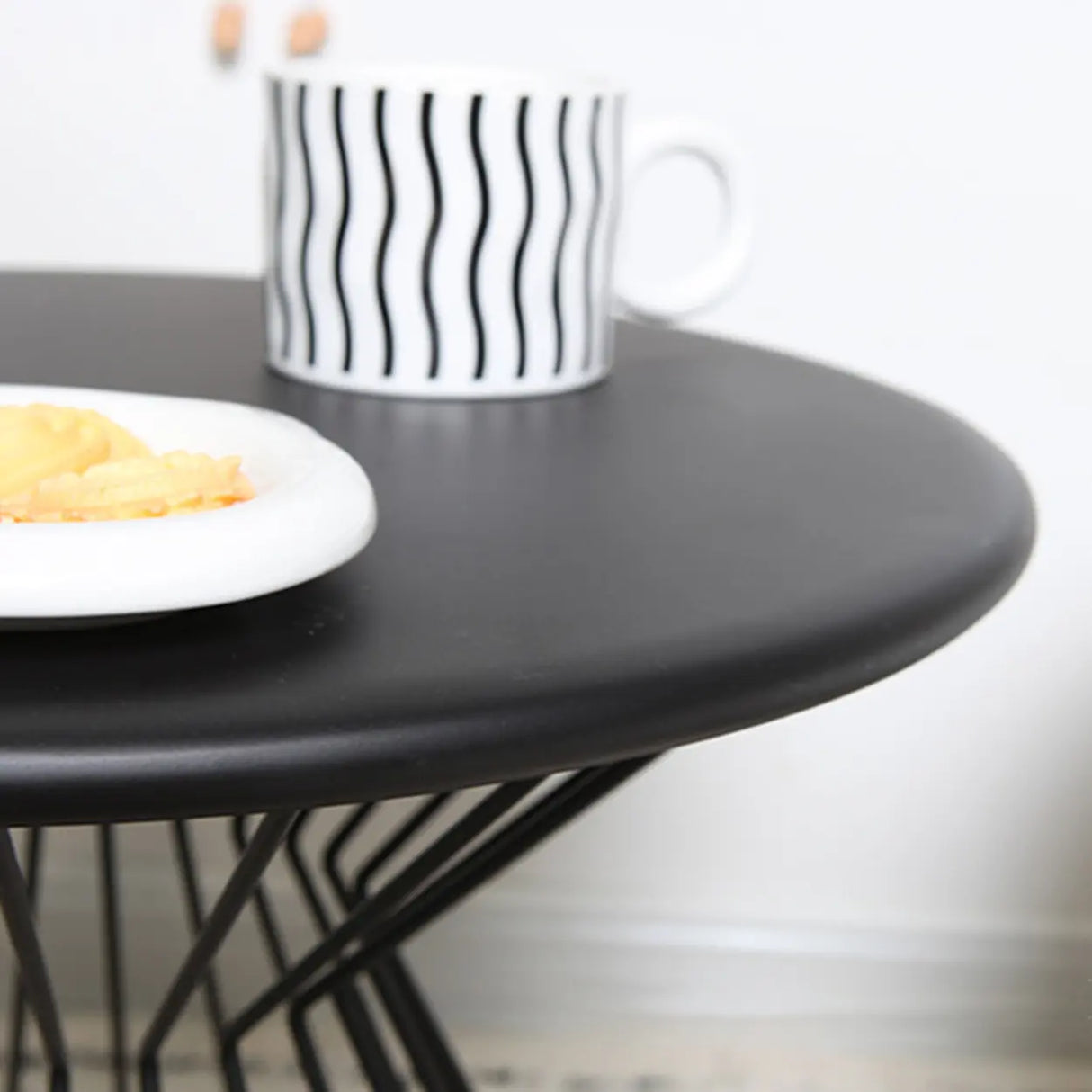 Modern Minimalist Metal Black Small Round Side Tables Image - 15