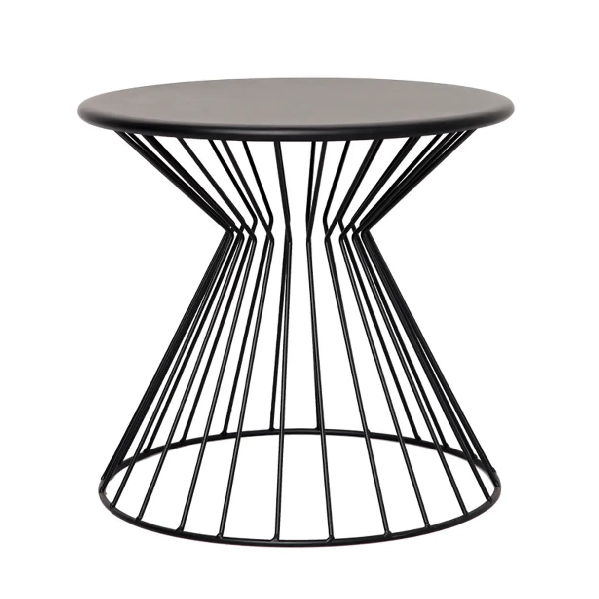 Modern Minimalist Metal Black Small Round Side Tables Image - 2