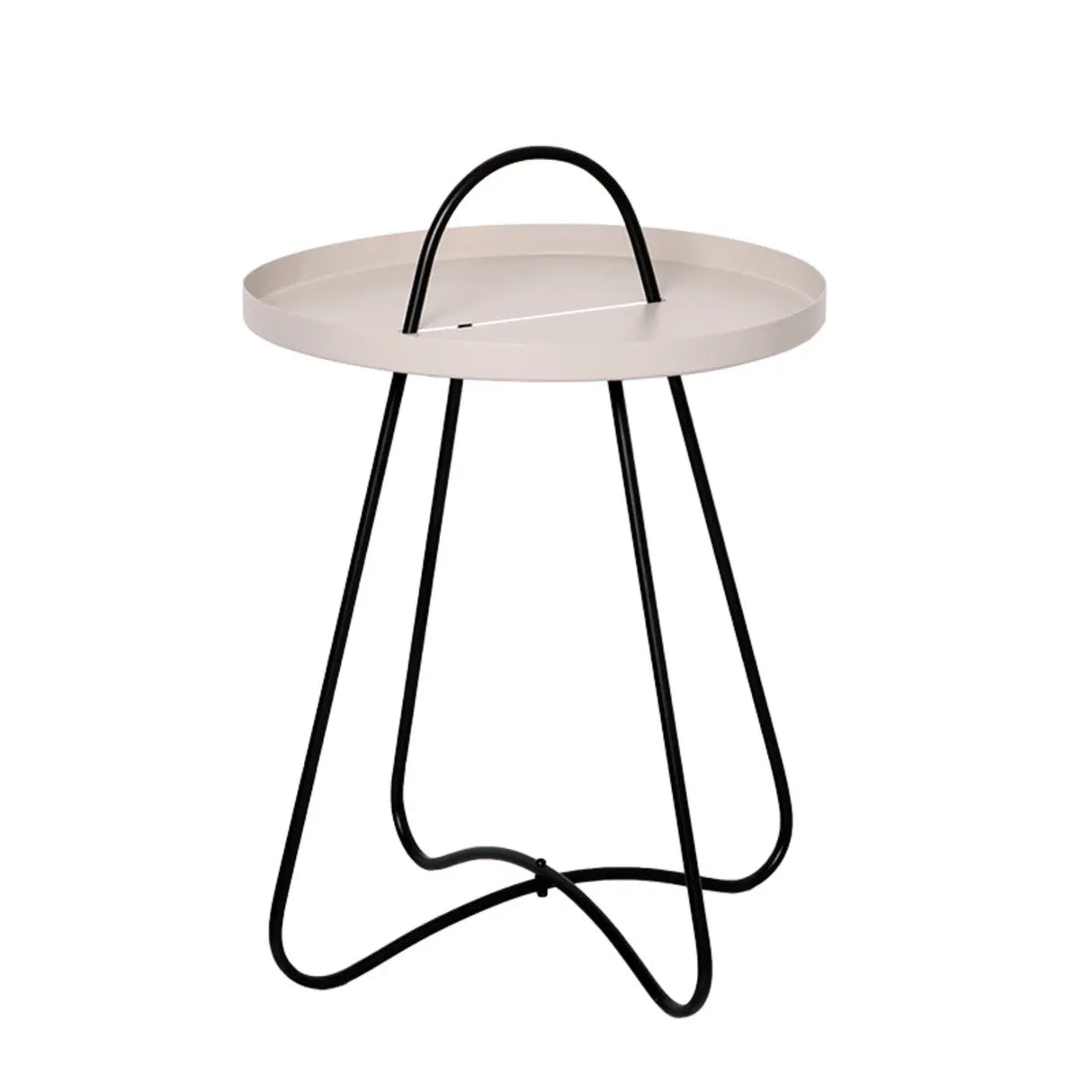 Modern Minimalist Metal Black Small Round Side Tables Image - 7