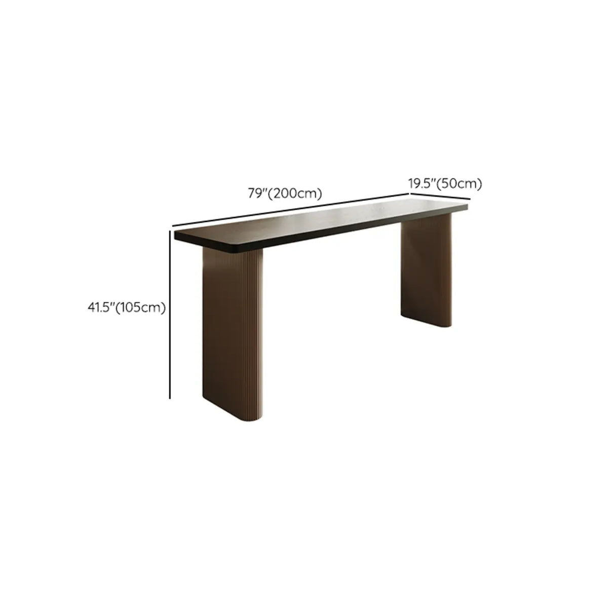 Modern Minimalist Rectangular Wood Sofa Bar Table Image - 10