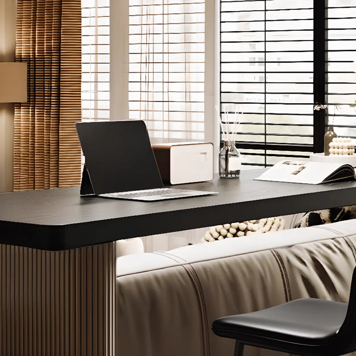 Modern Minimalist Rectangular Wood Sofa Bar Table Image - 6