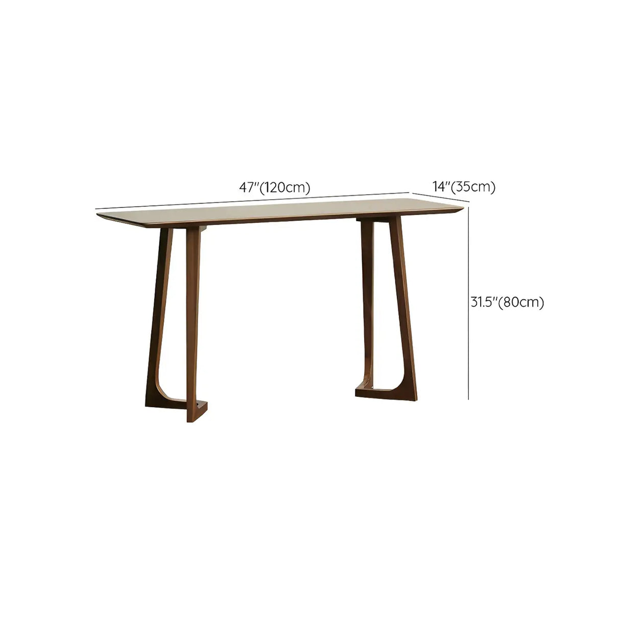 Modern Minimalist Rectangular Wooden Brown Console Table Image - 12