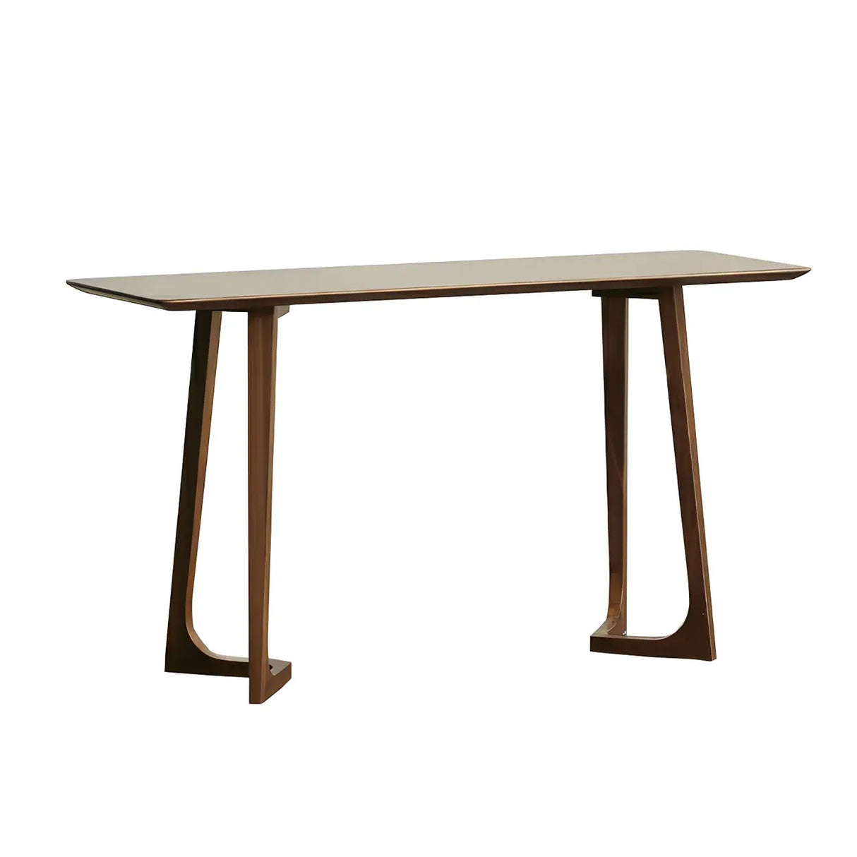 Modern Minimalist Rectangular Wooden Brown Console Table Image - 6
