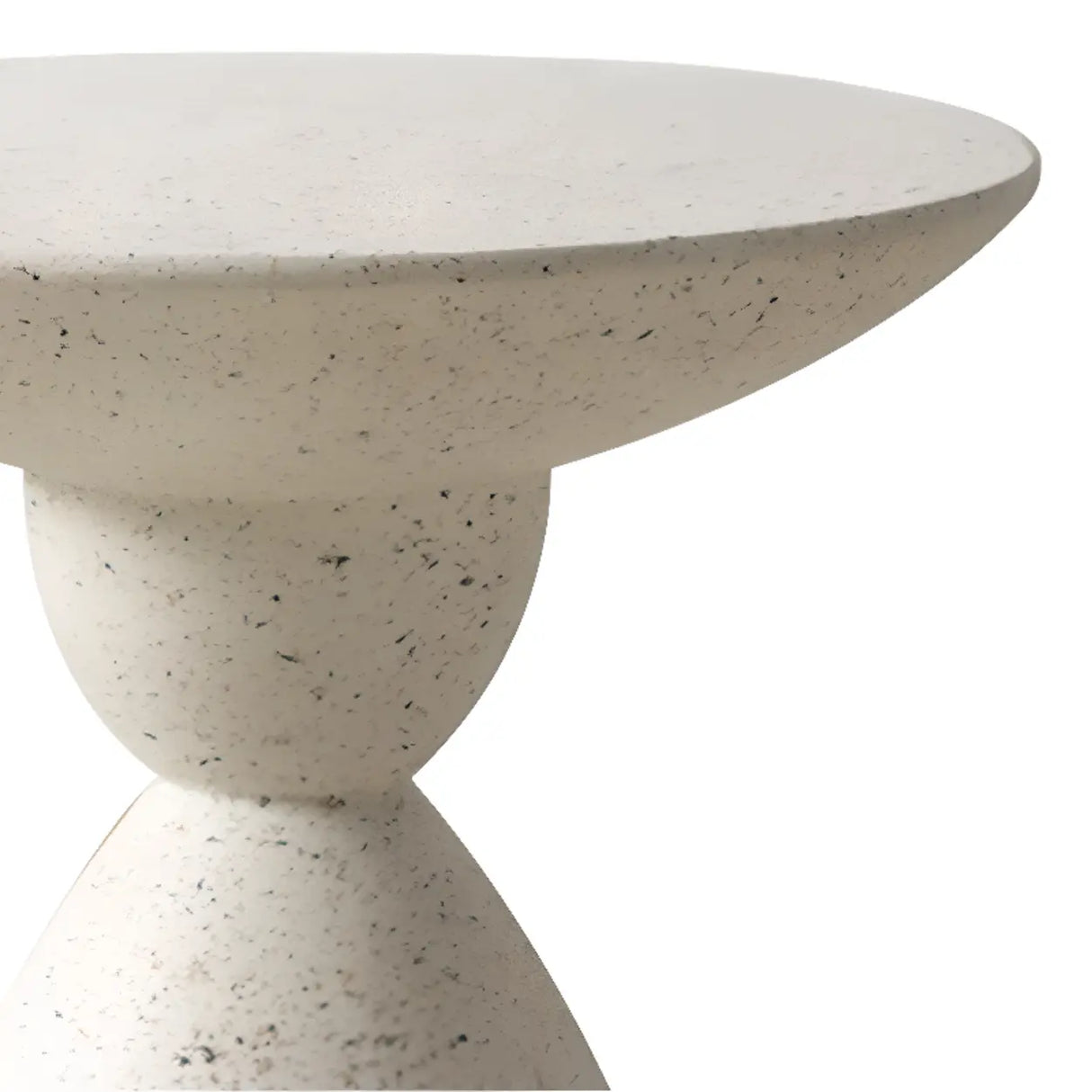 Modern Minimalist Sculpted Round White Pedestal Side Table Image - 6