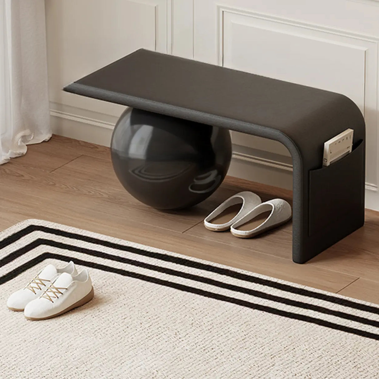 Modern Minimalist Sphere Leg Bench Set for Living Rooms Image - 11