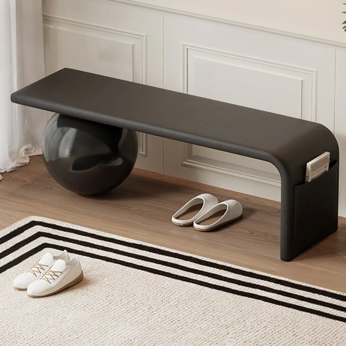Modern Minimalist Sphere Leg Bench Set for Living Rooms Image - 7